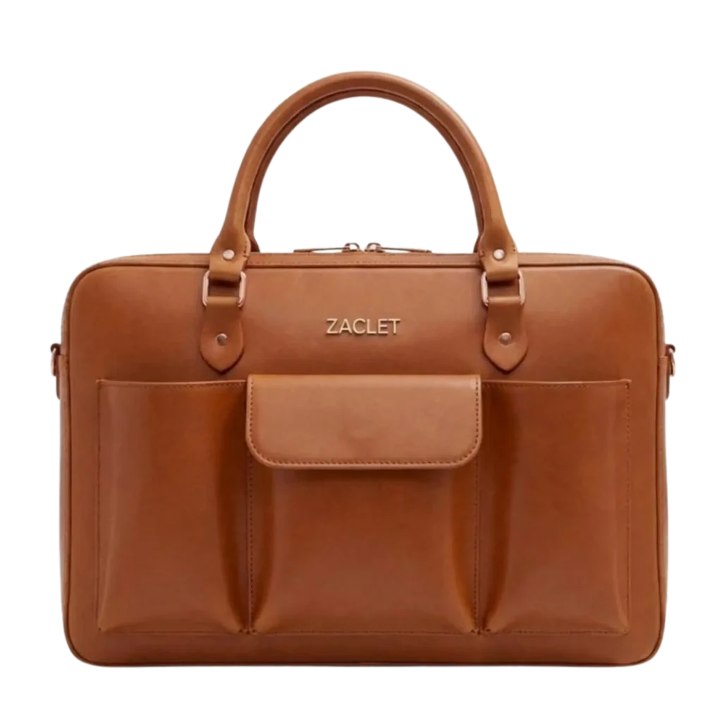 Zaclet Forma Laptop Bag. - Cognac Tan