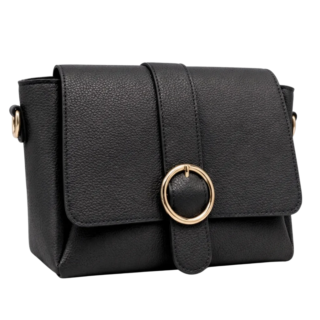 Zaclet Halo Flap Bag. - Midnight Black