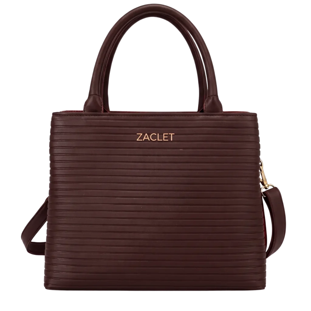 Zaclet Linea Ribbed Tote Bag - Espresso Brown