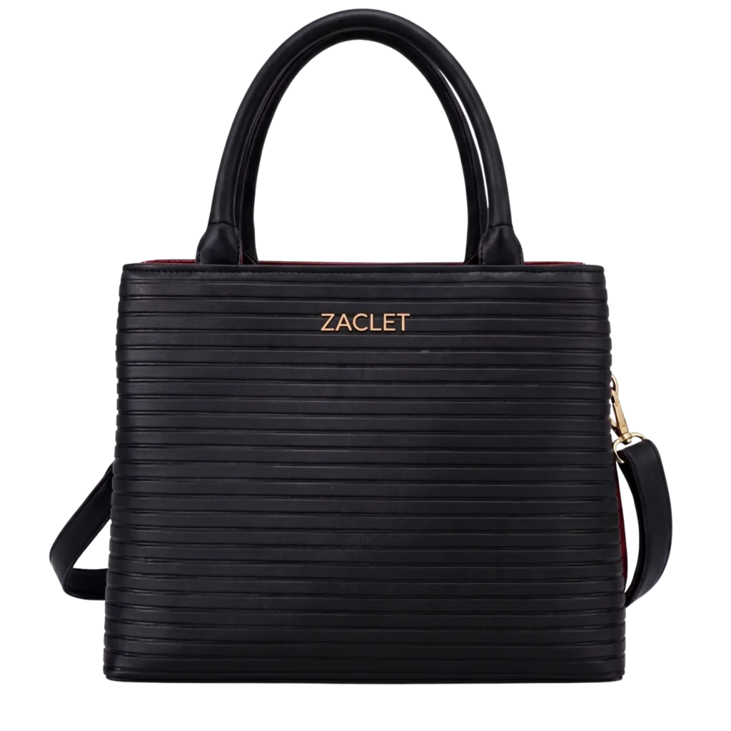 Zaclet Linea Ribbed Tote Bag - Midnight Black