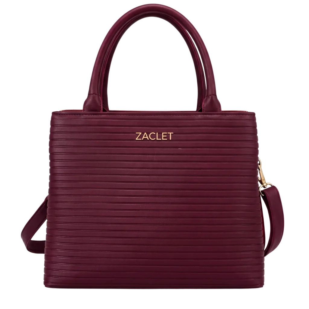 Zaclet Linea Ribbed Tote Bag - Rich Burgundy