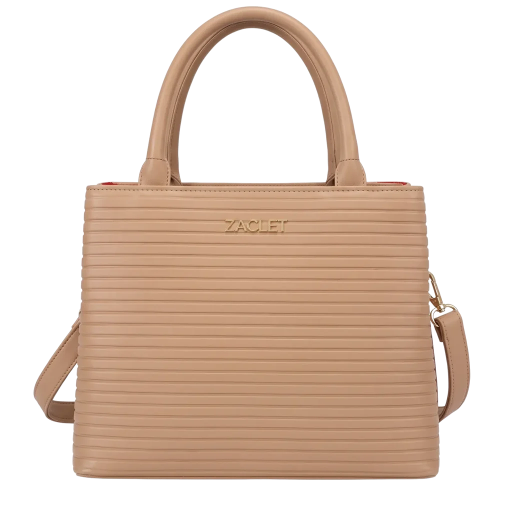 Zaclet Linea Ribbed Tote Bag - Sand Beige
