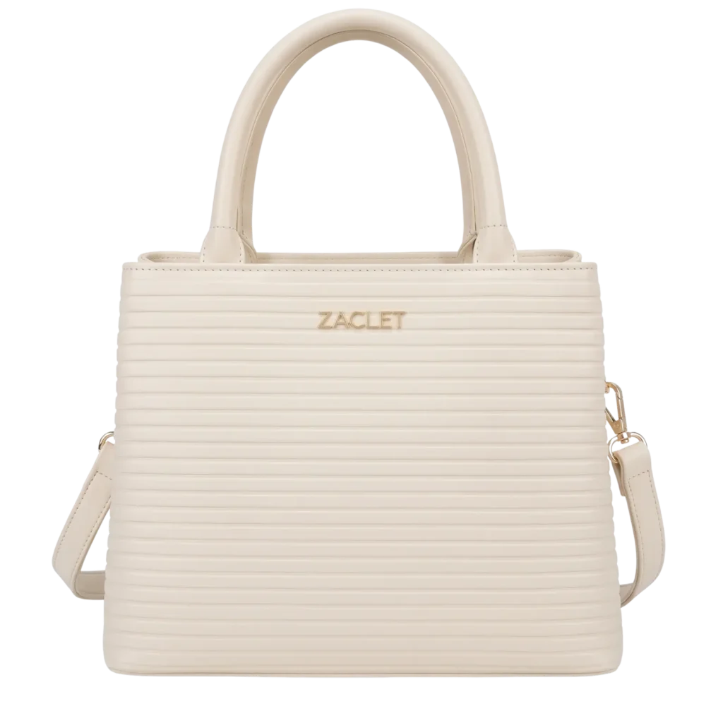 Zaclet Linea Ribbed Tote Bag - Soft Ivory